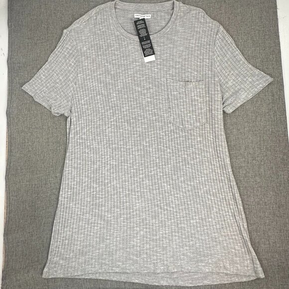 NEW! AND NOW THIS Mens Long Length Short Sleeve Shirt XXL Heather Grey Soft - Picture 2 of 10